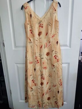 J Stevens Floral Yellow Sleeveless Dress Size 8 Boho Peasant Sundress
